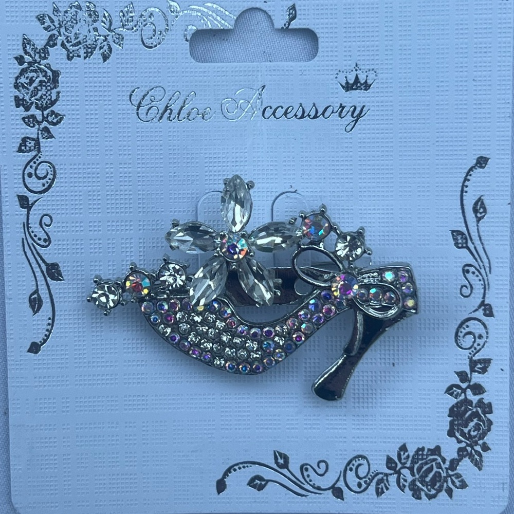 Silver Rhinestone Brooch